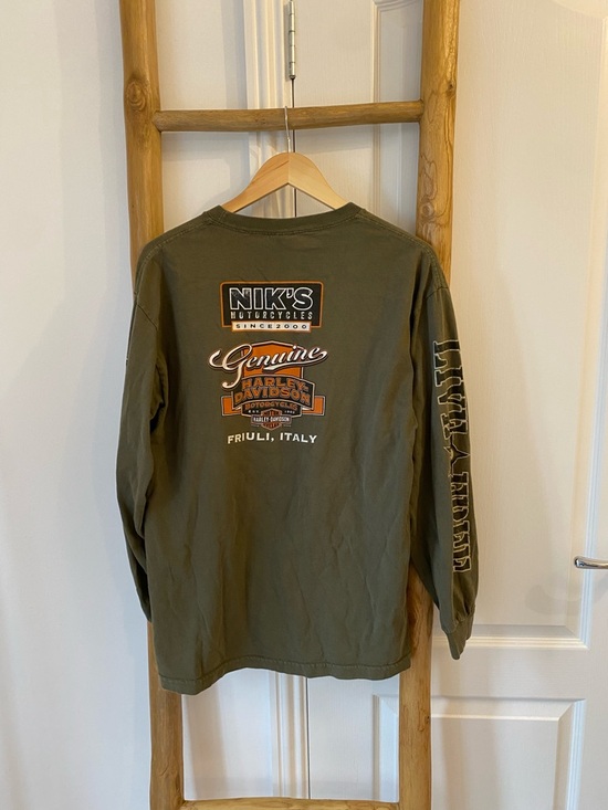 Harley-Davidson Other - Harley Davidson Friuli Italy Olive Green Long Sleeve T-Shirt Large